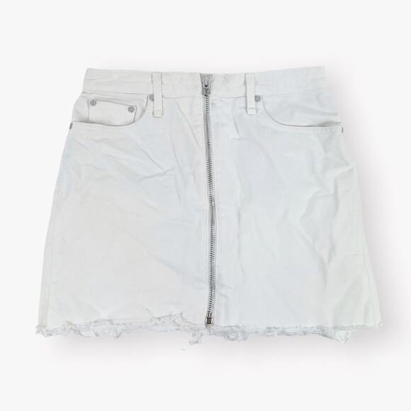 Rag & Bone Anna Full-Zip Front Frayed Denim Skirt Size 26 - Picture 3 of 10